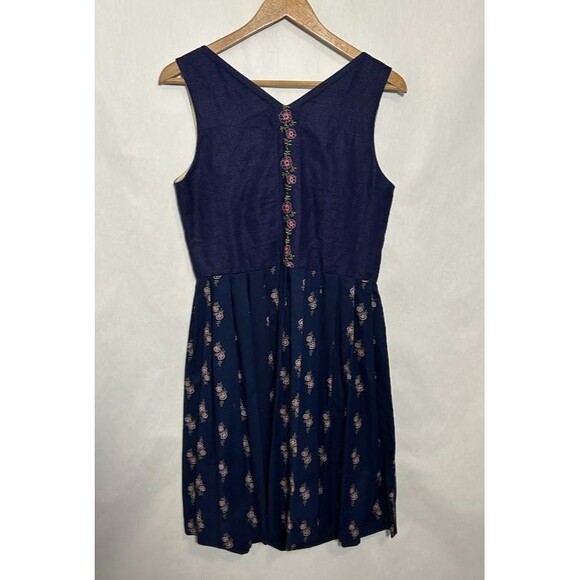 VTG Sportalm Austrian Kitzbühel Floral Button Bodice Pleated Skirt Dress 44 - Picture 3 of 11